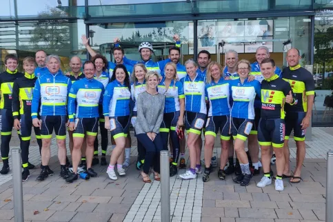 2019 C2C4C riders arrive at Bristol-Myers Squibb office in London, UK on 27 Sept. 2019