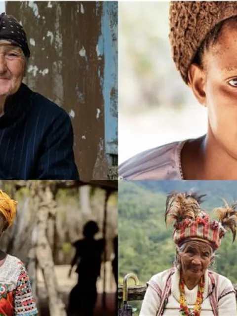 Collage of four women from different countries