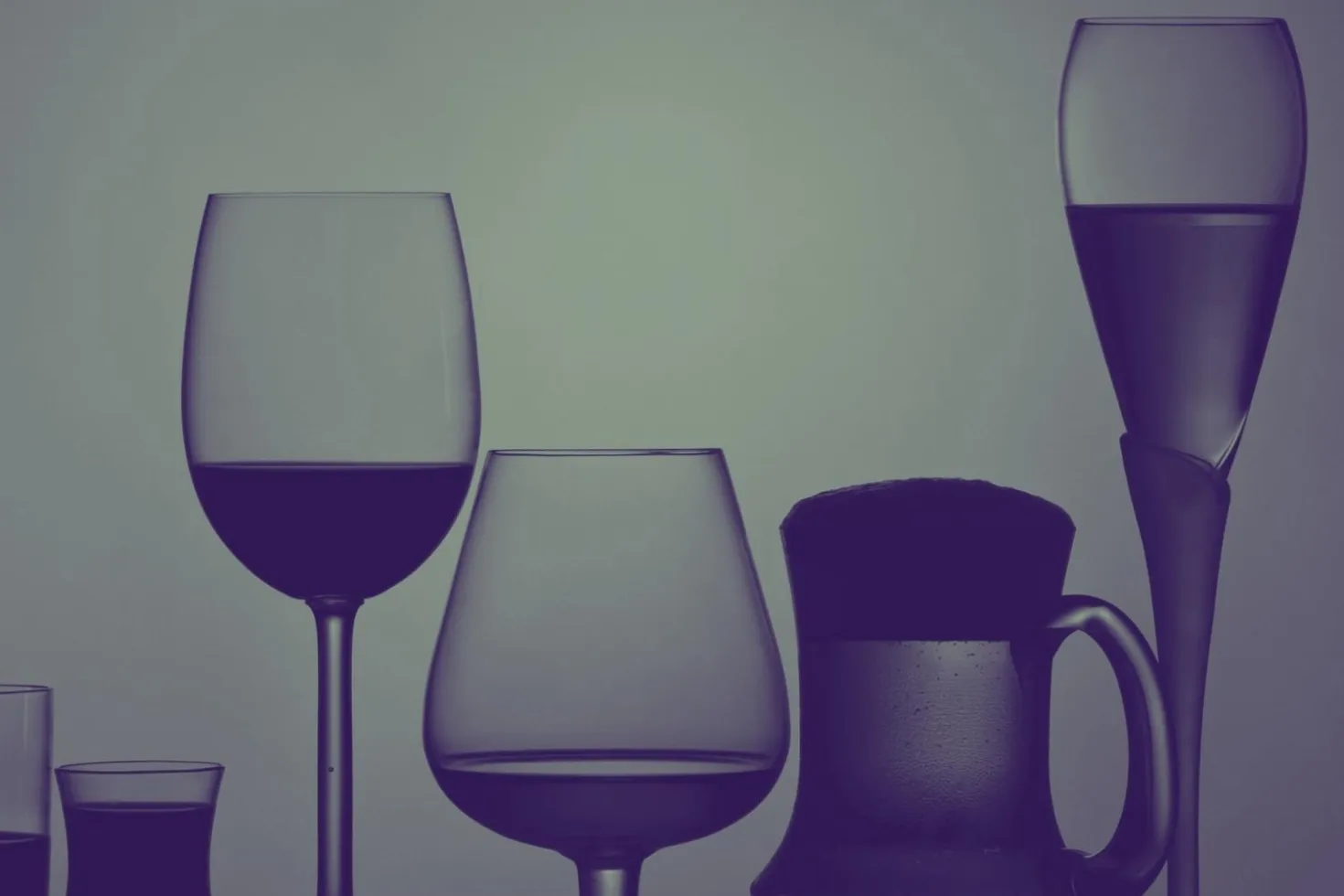 Alcohol bottle and glasses