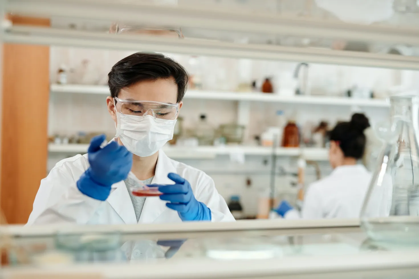 Man in a laboratory conducting scientific testing 