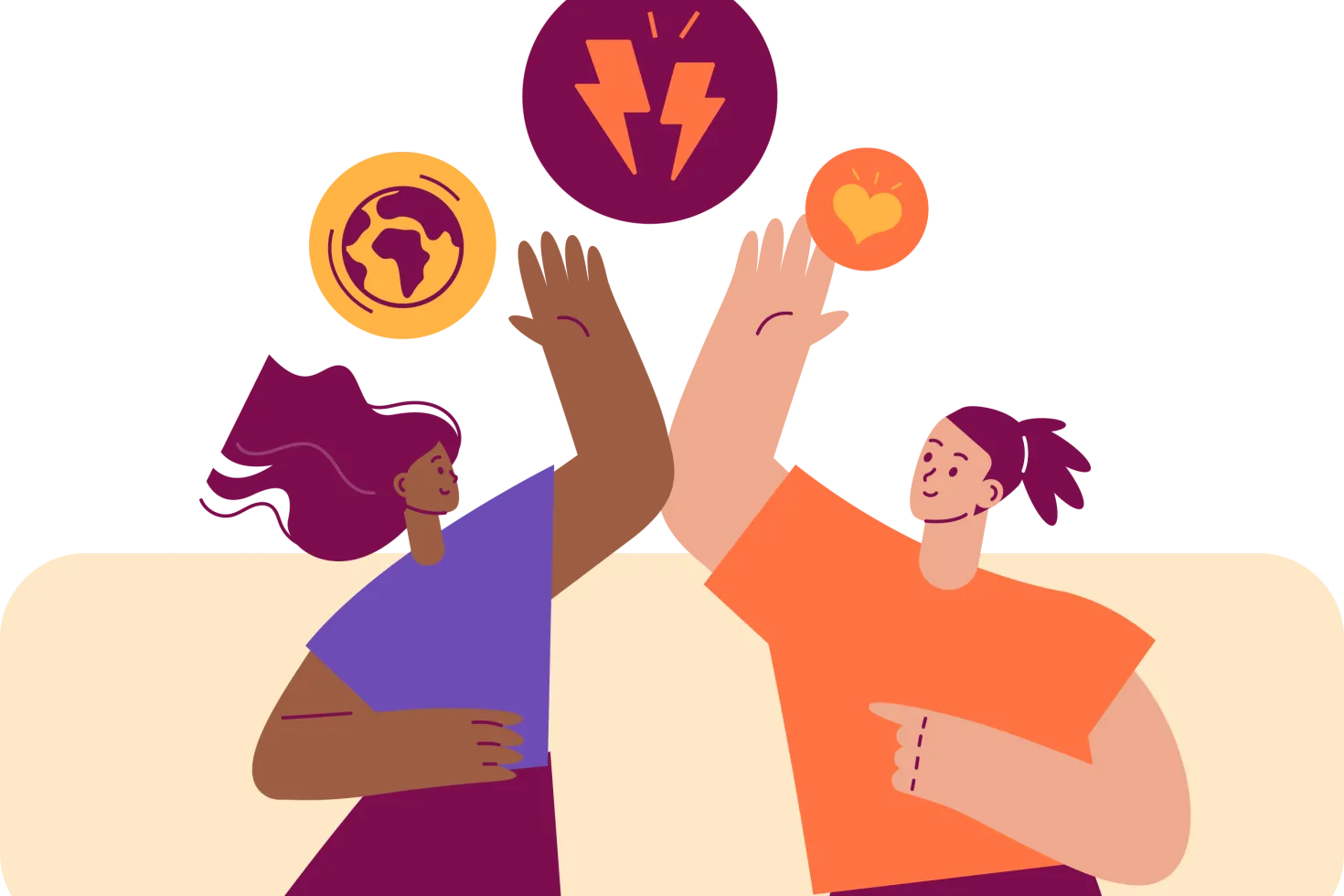 Illustration of two people high fiving