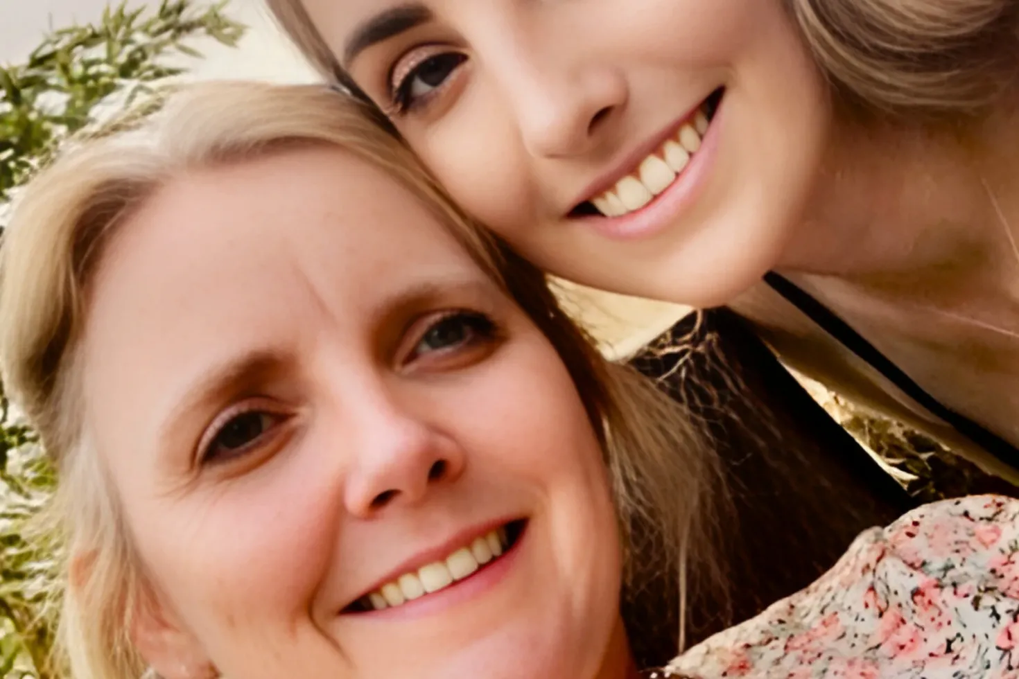 Blond White woman with teenage daughter