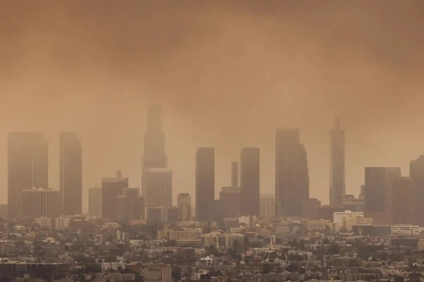 Kuwait Cityscape in polluted air