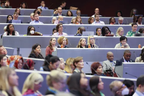 Audience listening to a conference