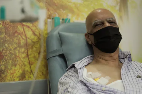 Patient receiving chemotherapy in Kenya