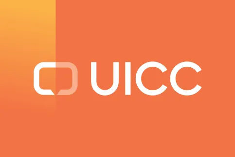 Refreshed UICC brand with logo (C and inverted C joined together) and U-I-C-C in caps, in white