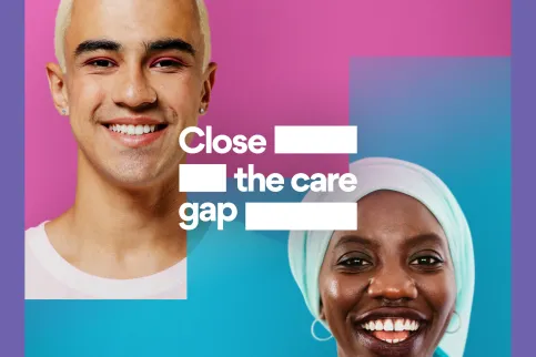 World Cancer Day 2024 Social Media post with "Close the Care Gap" as the theme