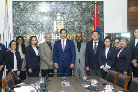 Participants of the ATOM Coalition Mongolia workshop - November 2024, visiting the the Health Minister of Mongolia