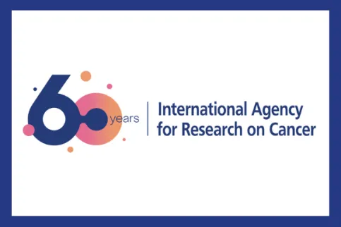 Branded poster for the 60th anniversary of the International Agency for Research on Cancer