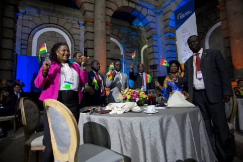 Ghanaian delegation celebrating Kumasi chosen as 4th Key Learning City