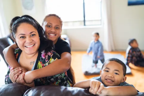 Image of Maori mother with her kids at home in Auckland, New Zealand. © nazar_ab/istockphoto.
