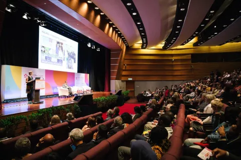 A plenary session at the 2018 World Cancer Congress