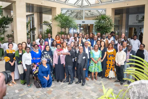 Group photo of the participants of UICC's regional dialogue workshop on addressing the burden of women cancers in Francophone Africa.