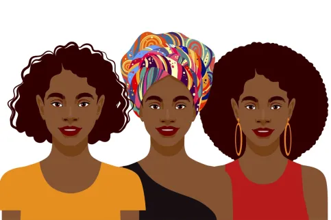 Vector image of three Black women