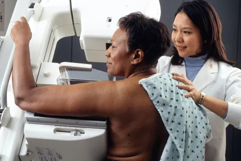 The weekly number of breast cancer diagnoses are estimated to have fallen more than 50% during the pandemic. Image from the National Cancer Institute.