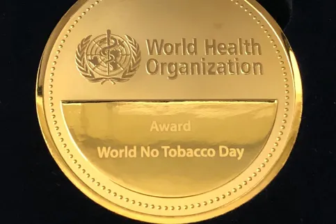 Picture of a World No Tobacco Day Award medal