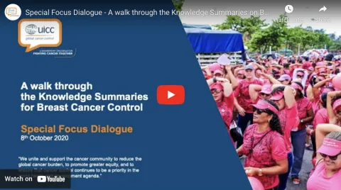 Virtual Dialogue: knowledge Summaries on Breast Cancer control
