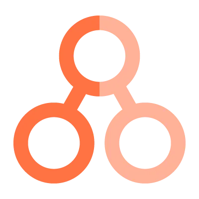 Orange icon symbolising sharing and collaboration