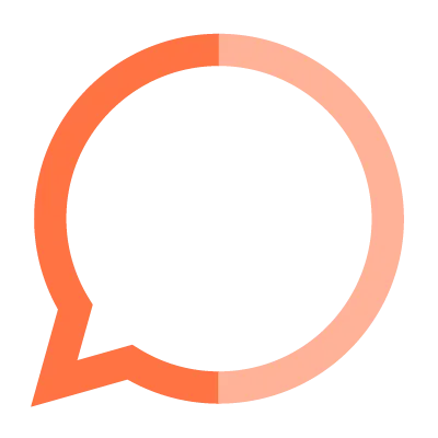 Orange speech bubble icon