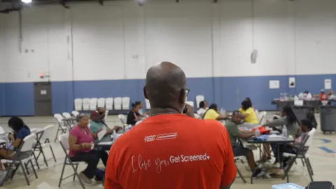 James Waddington from United States who features in the film produced for the American Cancer Society as a patient advocating for early screening