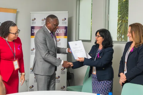 • Dr Kennedy Lishimpi, Permanent Secretary (Technical Services) of the Ministry of Health • Sarbani Chakraborty, Technical Advisor, Health Financing, ATOM Coalition • Anna Cabanes, Senior Technical Advisor for Country Support, ATOM Coalition • Dr. Susan Musadabwe, Medical Superintendent, Cancer Diseases Hospital (CDH)