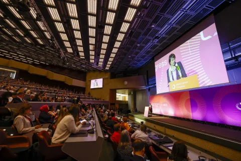 Elisabete Weiderpass, Director of IARC, speaking at the 2024 World Cancer Congress in Geneva Switzerland