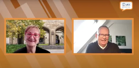 Dr Cary Adams, CEO of UICC and Prof. Sanchia Aranda, Chair of City Cancer Challenge (C/Can)