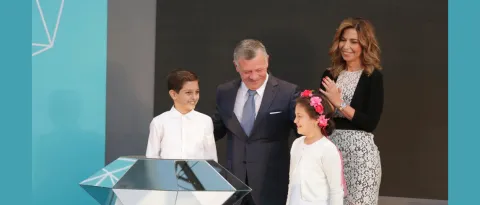 HM King Abdulla With HRH Princess Ghida Talal and Cancer Survivors