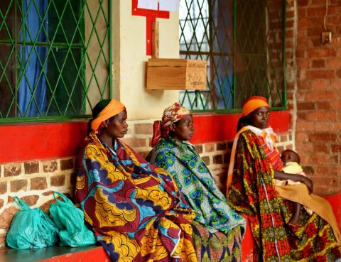 Women waiting in front of hospital