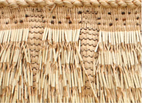 Image of a woven cloak, a metaphor for the New Zealand cancer  control agency called Te Aho o Te Kahu, meaning “to be the binding thread of the cloak”.