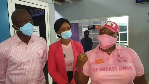 Thinking Pink Breast Cancer Foundation is one of the only acting organisations in Sierra Leone working on raising awareness about breast cancer and bringing treatment to all Sierra Leoneans. Thinking Pink Breast Cancer Foundation is one of the only acting organisations in Sierra Leone working on raising awareness about breast cancer and bringing treatment to all Sierra Leoneans. Here, CEO Ms Pratt with former UICC presdient, Princess Dina Mired.