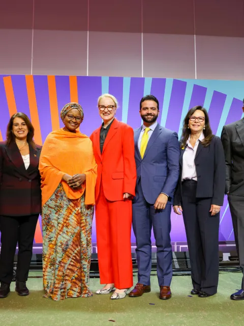 A group of the Board of Directors 2022-2024 pose for a photo at the World Cancer Congress 2022 in Geneva, Switzerland (October 2022)