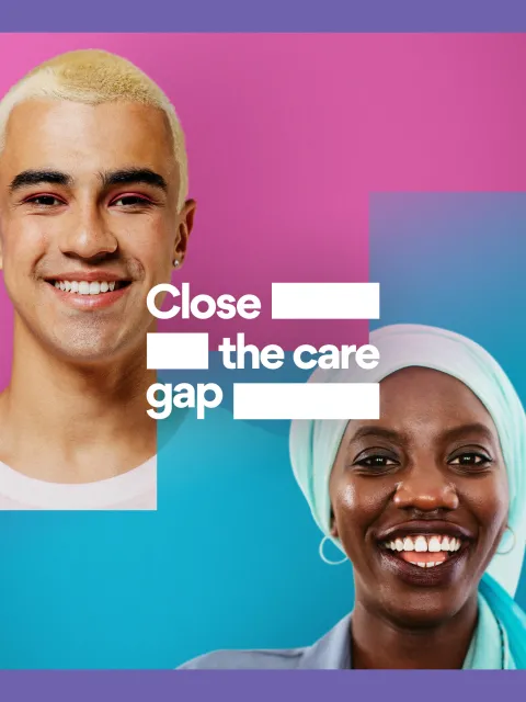 World Cancer Day 2024 Social Media post with "Close the Care Gap" as the theme