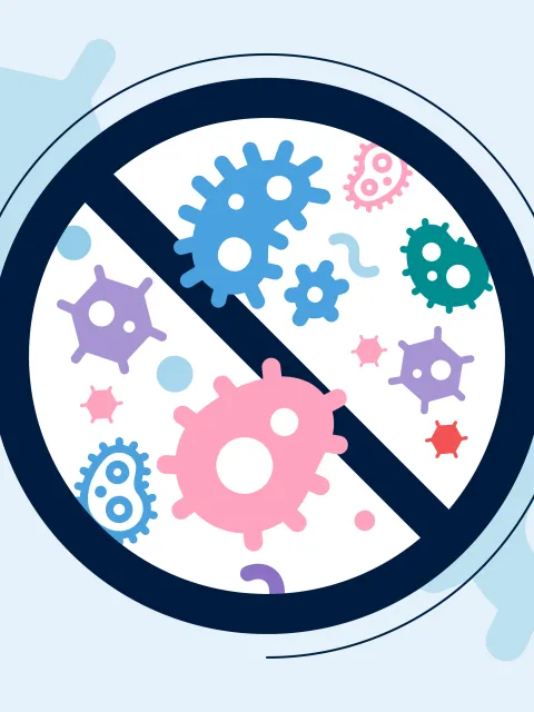 An illustration representing antimicrobial resistance (AMR)