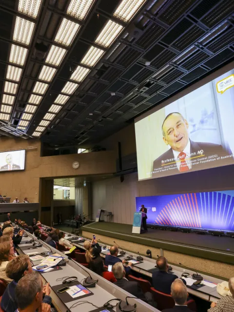 Jeff Dunn, the new President of UICC for 2022-2024, gave closing remarks for the World Cancer Congress 2022 from Australia