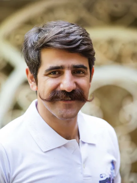 Man with a moustache for Movember supporting men's health