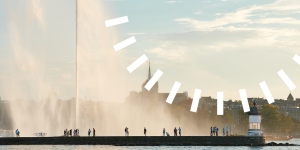 Branded image of UICC's World Cancer Congress, featuring the iconic Jet d'Eau in Geneva, where UICC is headquartered and where WCC2022 will take place