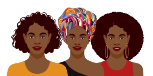 Vector image of three Black women