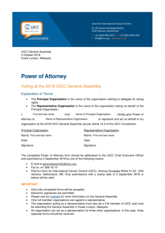 Uicc Ga 2018 Power Of Attorney Poa Form Uicc